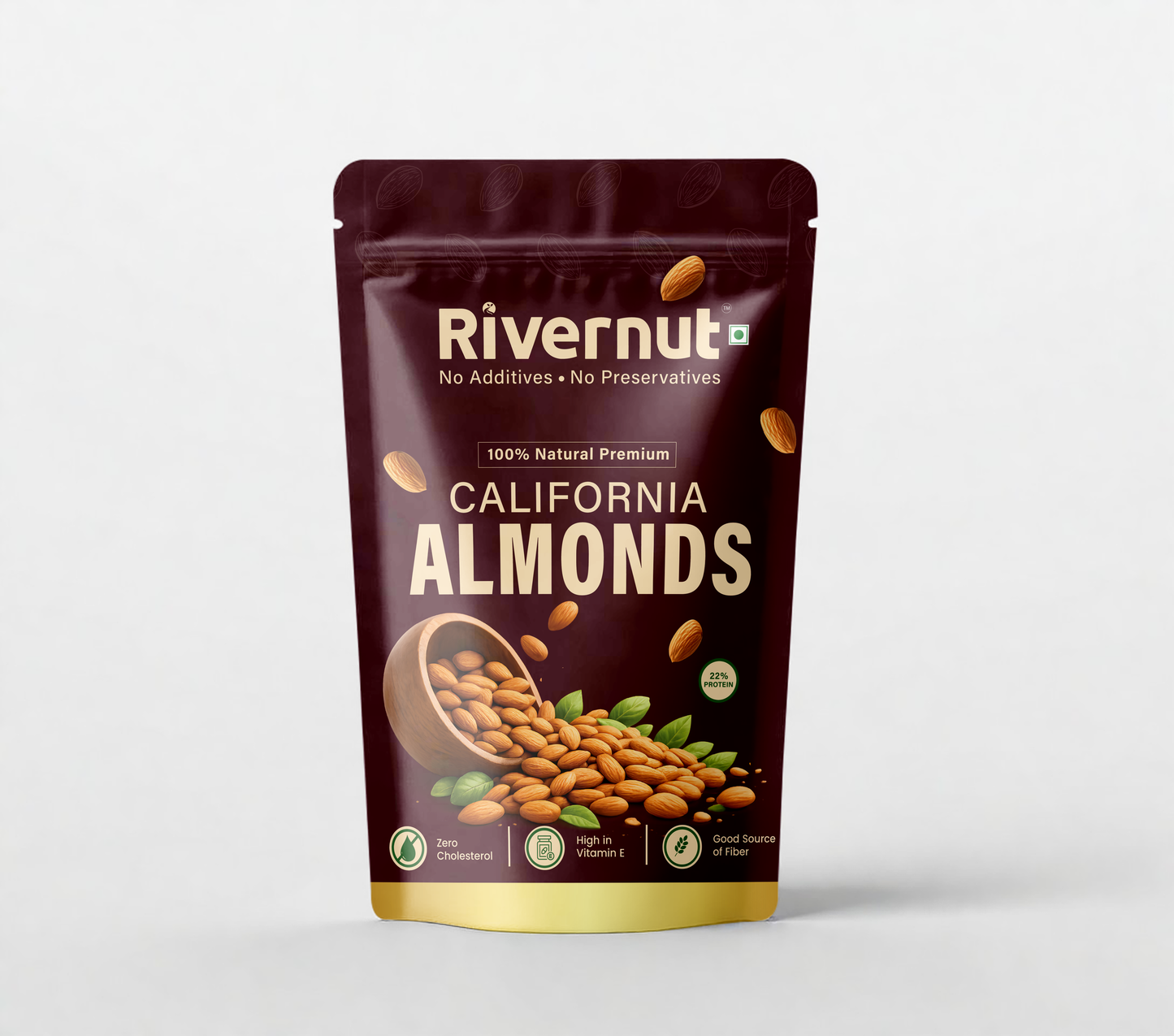 Rivernut 100% Natural California Almonds | Premium Quality | No Additives & Preservatives