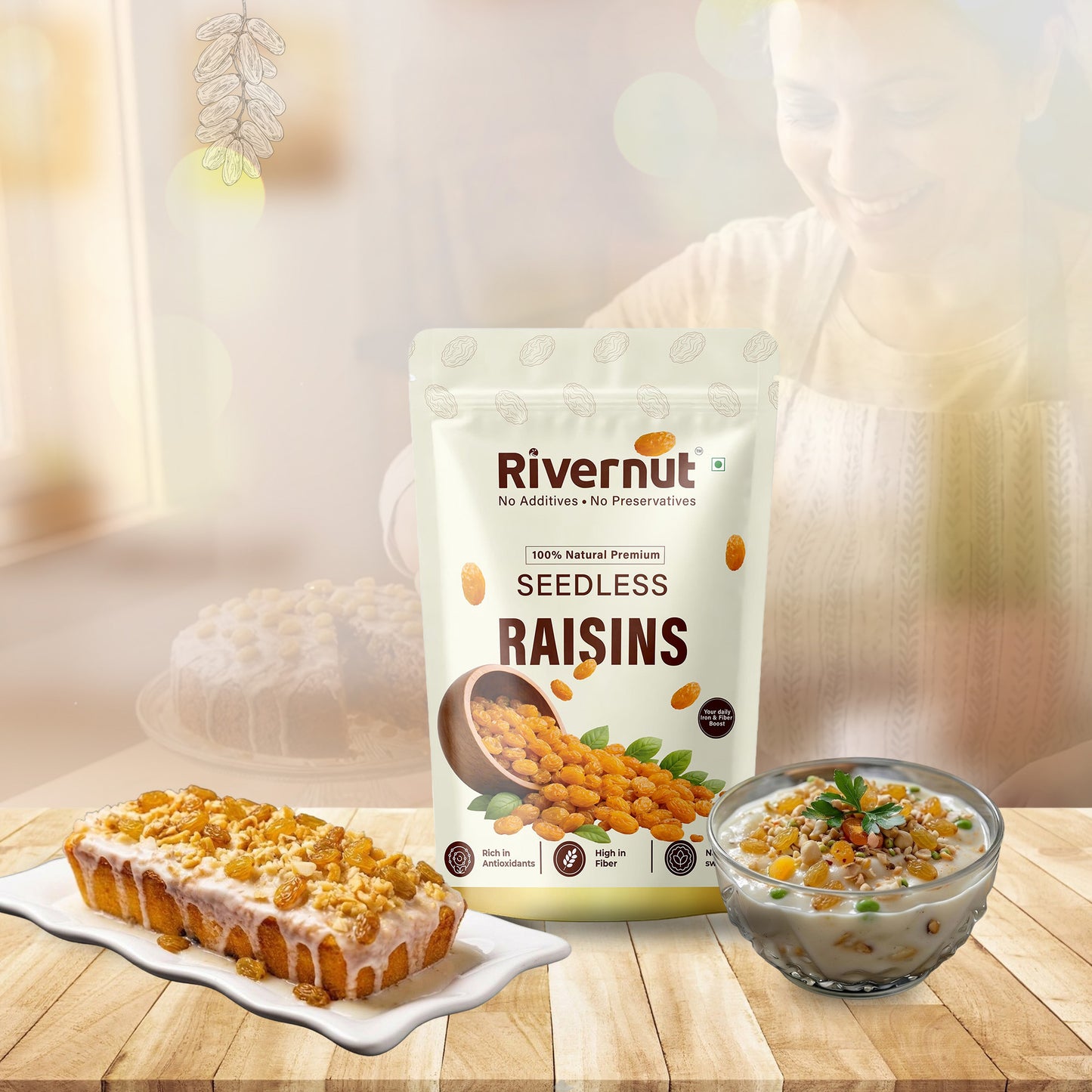 Rivernut 100% Natural Seedless Raisins | Premium Quality | No Additives & Preservatives